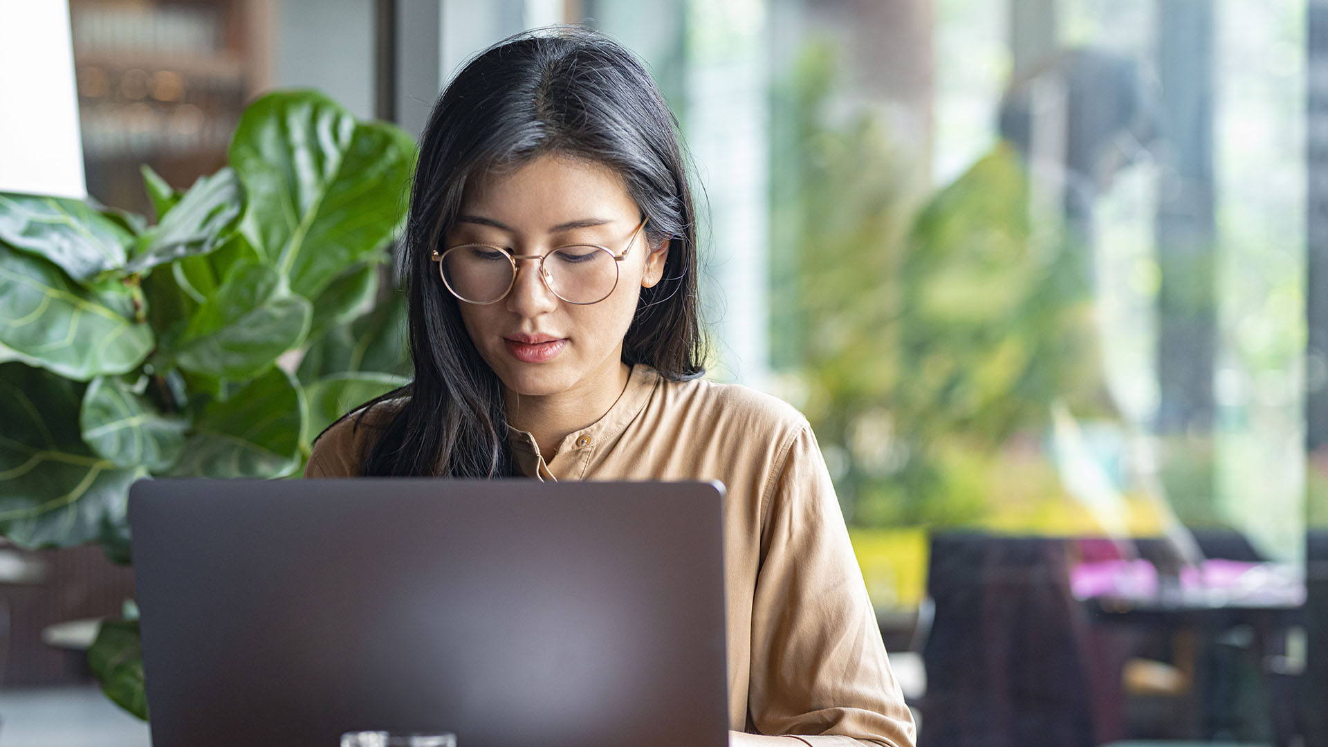 A lady using her laptop to reinvest returns for higher potential capital growth